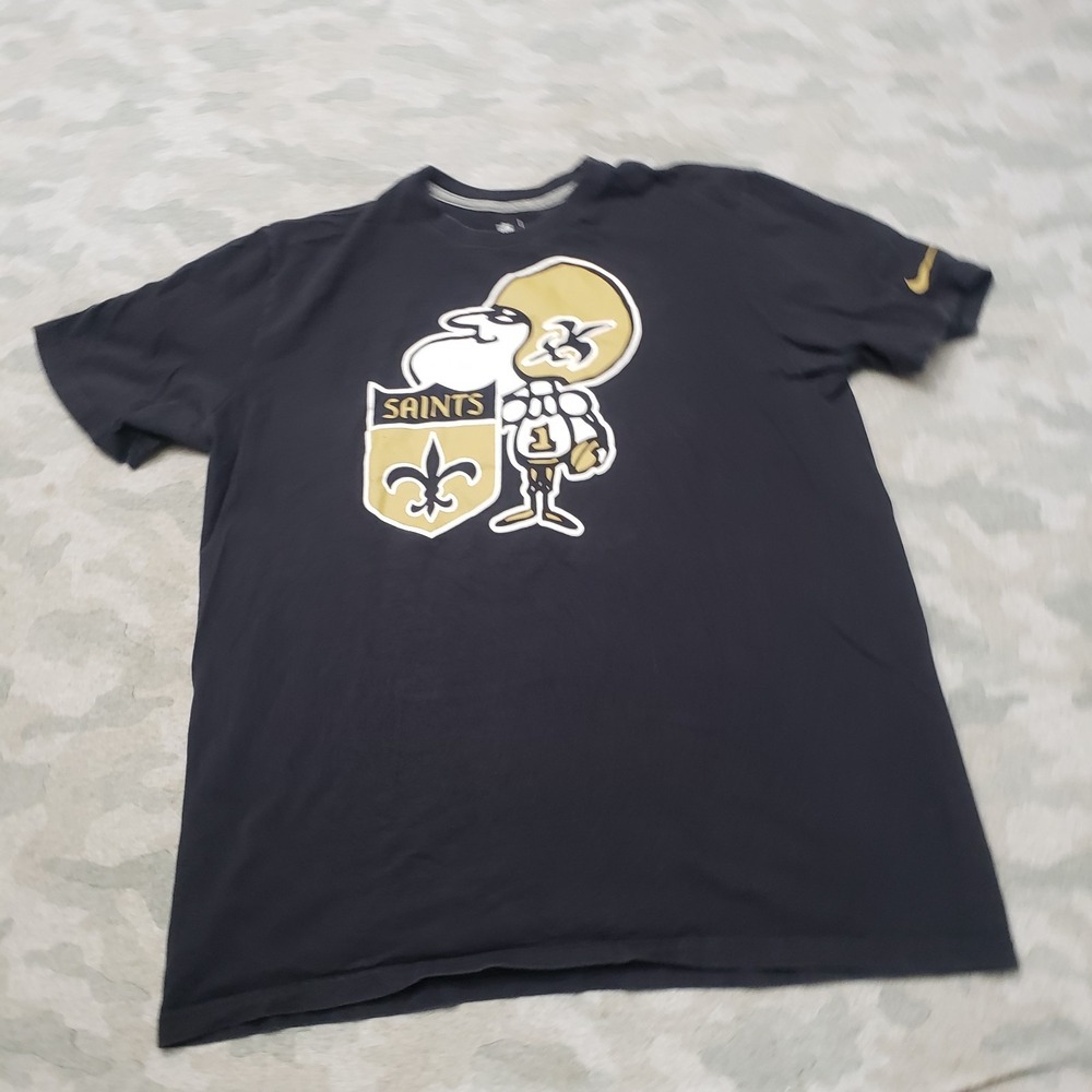New Orleans Saints Nike Shirt Mens XL Black NFL Team Apparel Short Sleeve